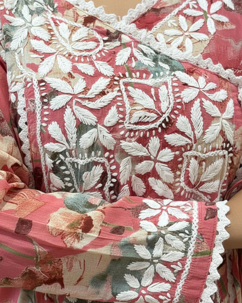 Fiza Chikankari Angrakha Set