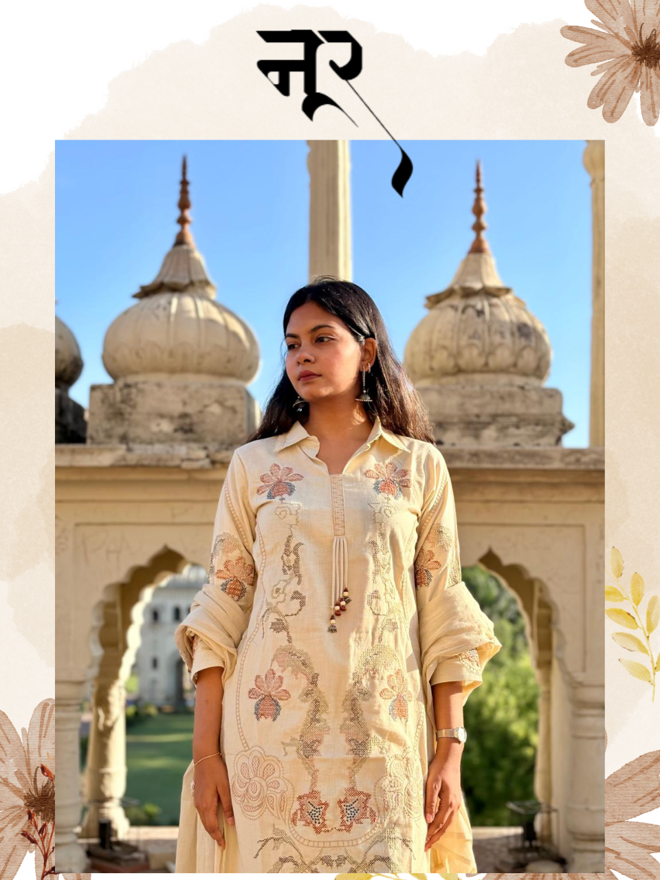 NOOR Khadi Three-piece Set