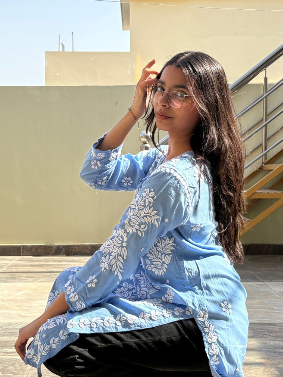 Meera chikankari kurti