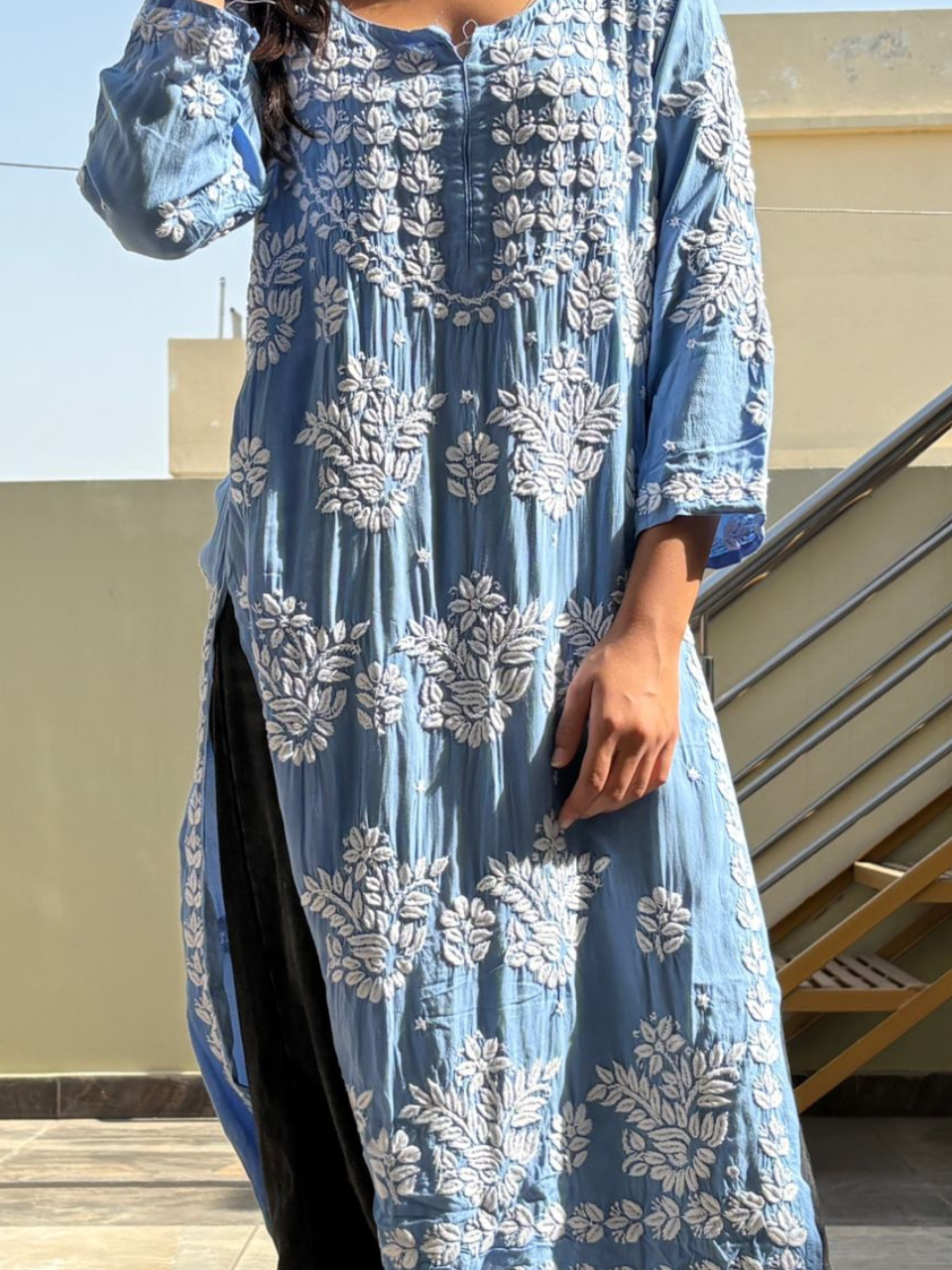 Meera chikankari kurti