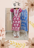 Shaoor — Berry Pink Handcrafted Chikankari Kurti with Pants