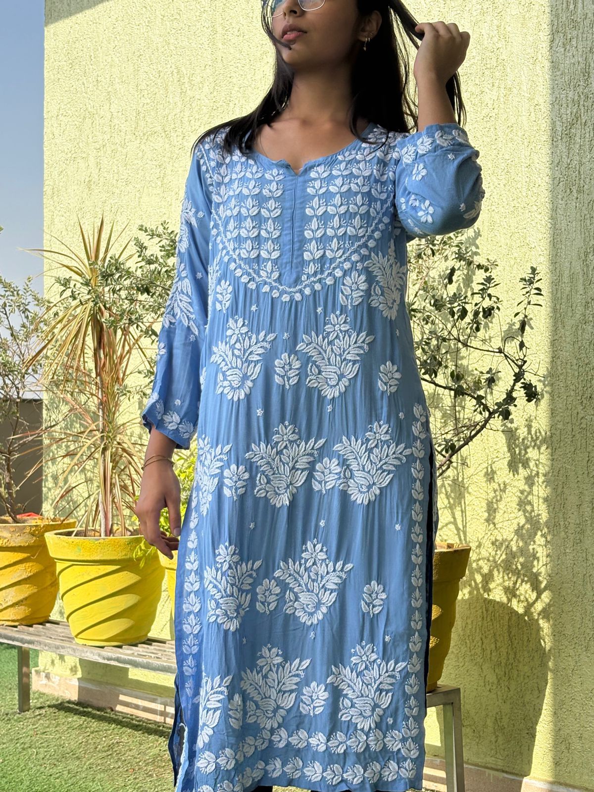 Meera chikankari kurti