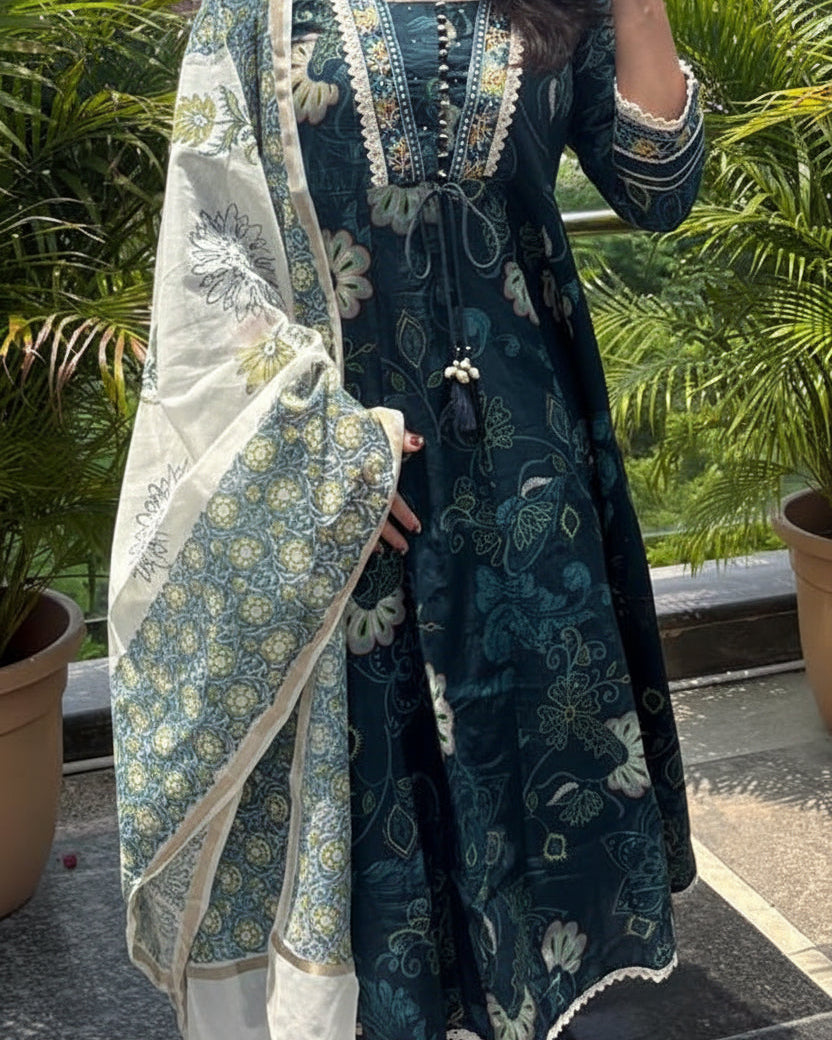 Mayuri — Cotton Kurta Set with Kota Doria Dupatta