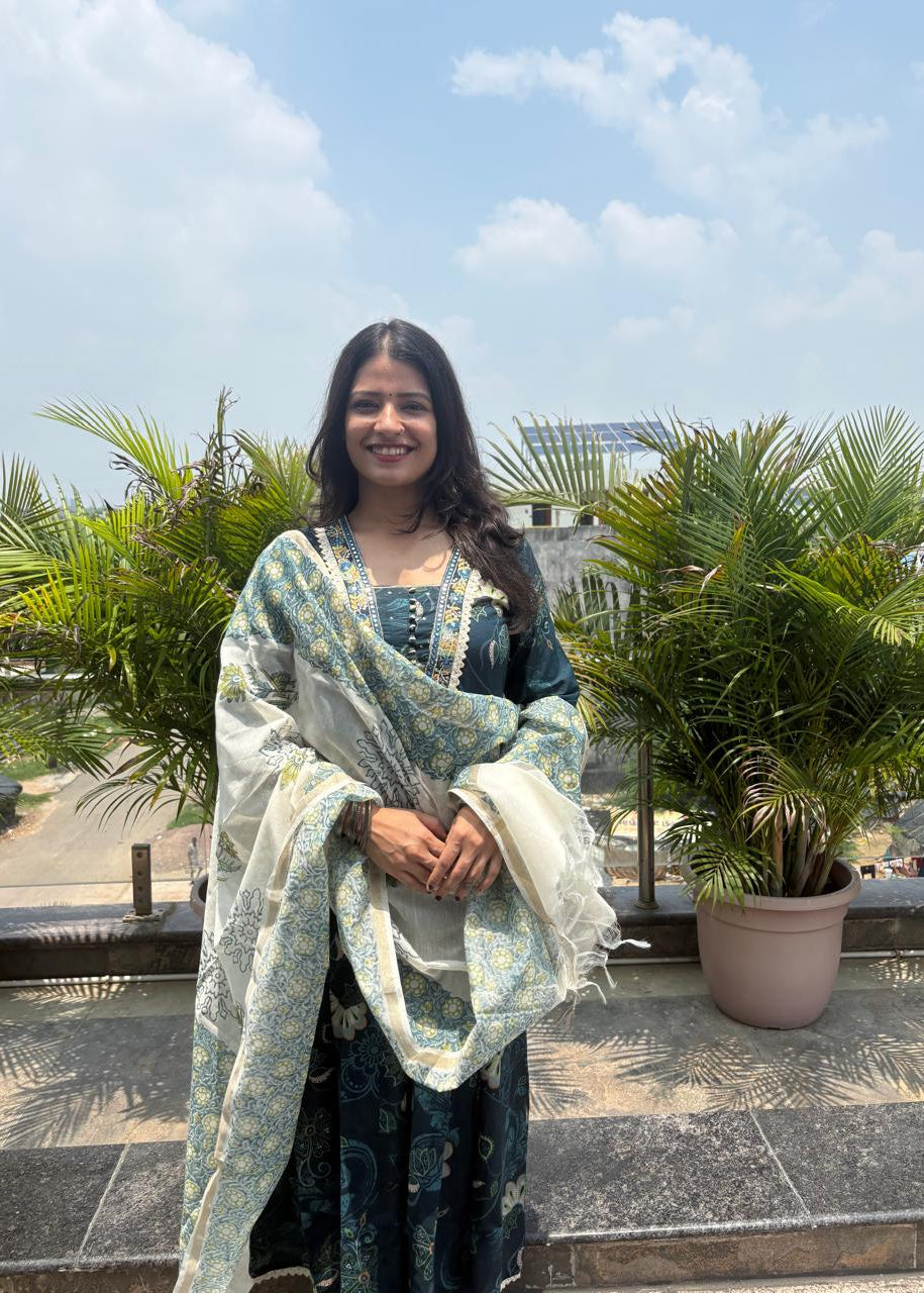 Mayuri — Cotton Kurta Set with Kota Doria Dupatta