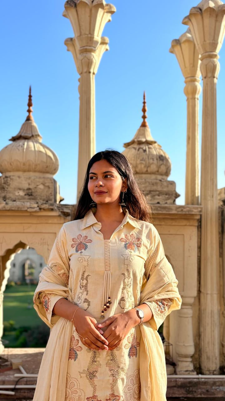NOOR Khadi Three-piece Set