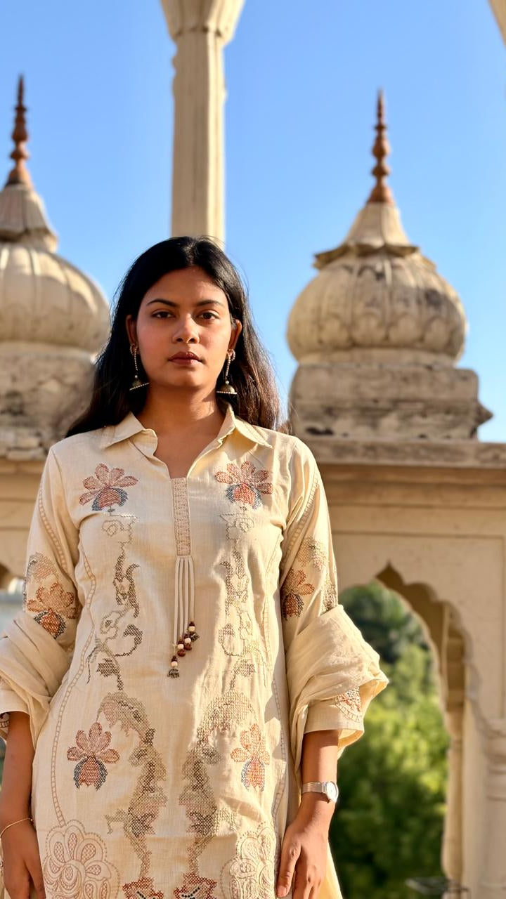 NOOR Khadi Three-piece Set