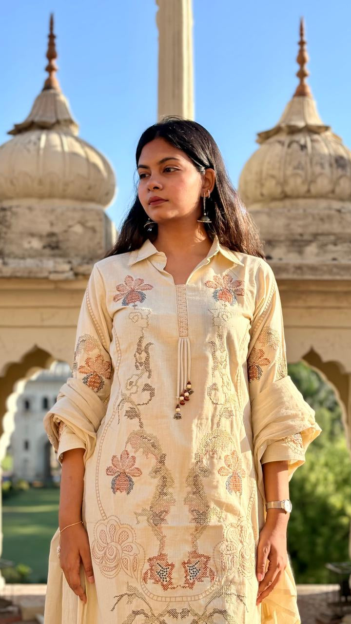 NOOR Khadi Three-piece Set