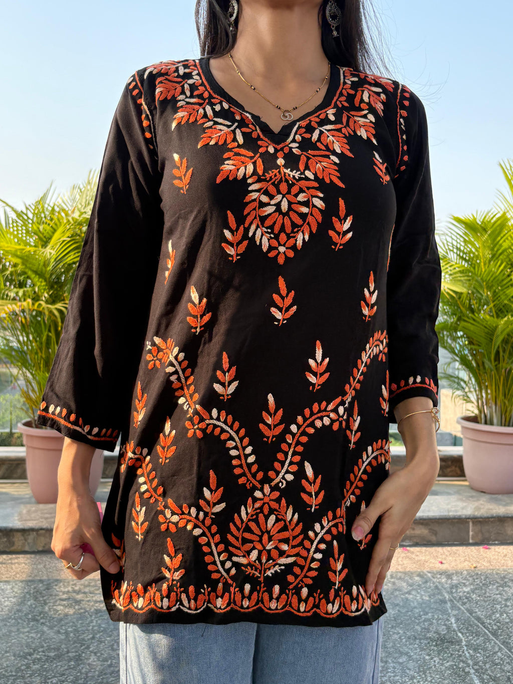 Chikankari Short Kurti