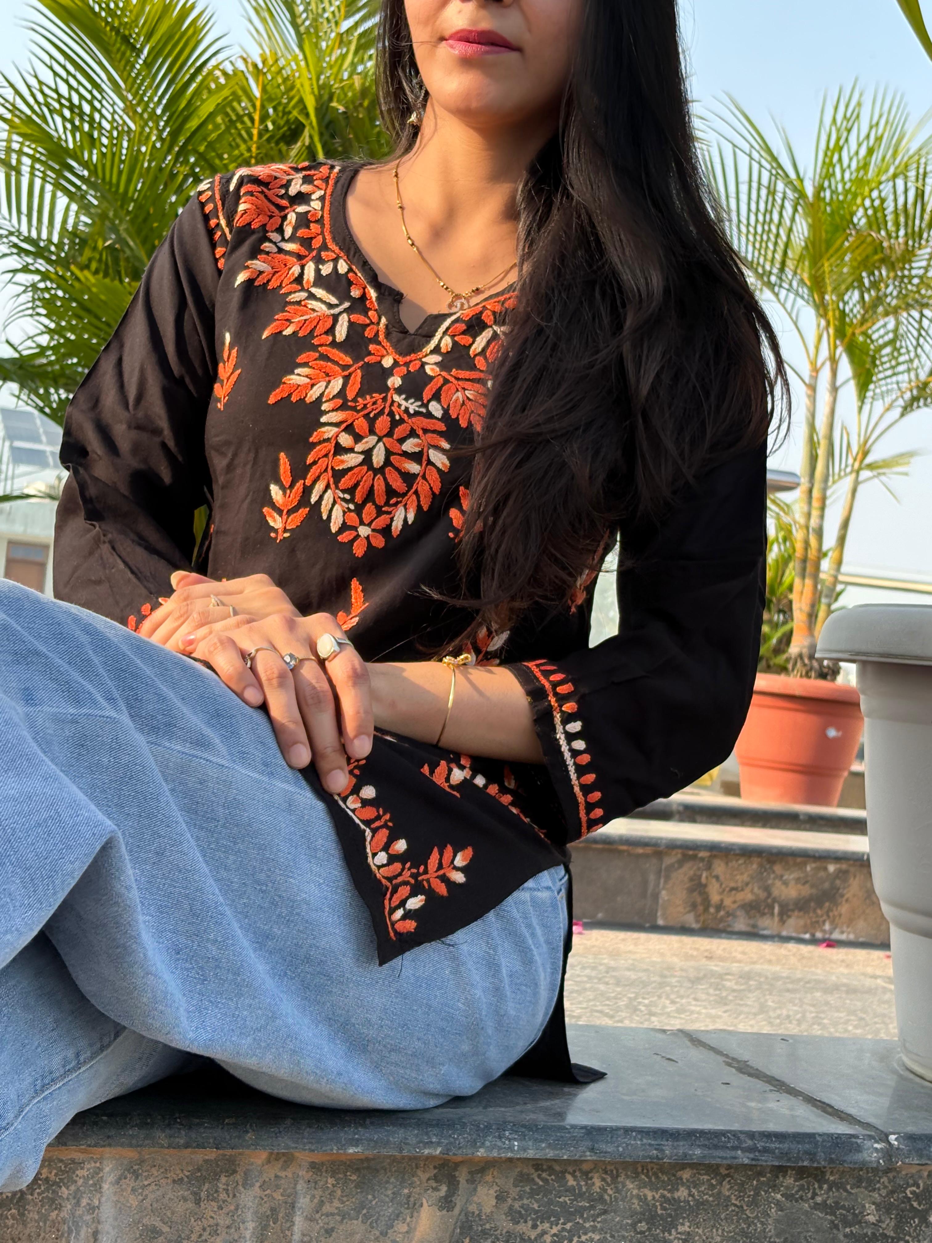 Chikankari Short Kurti