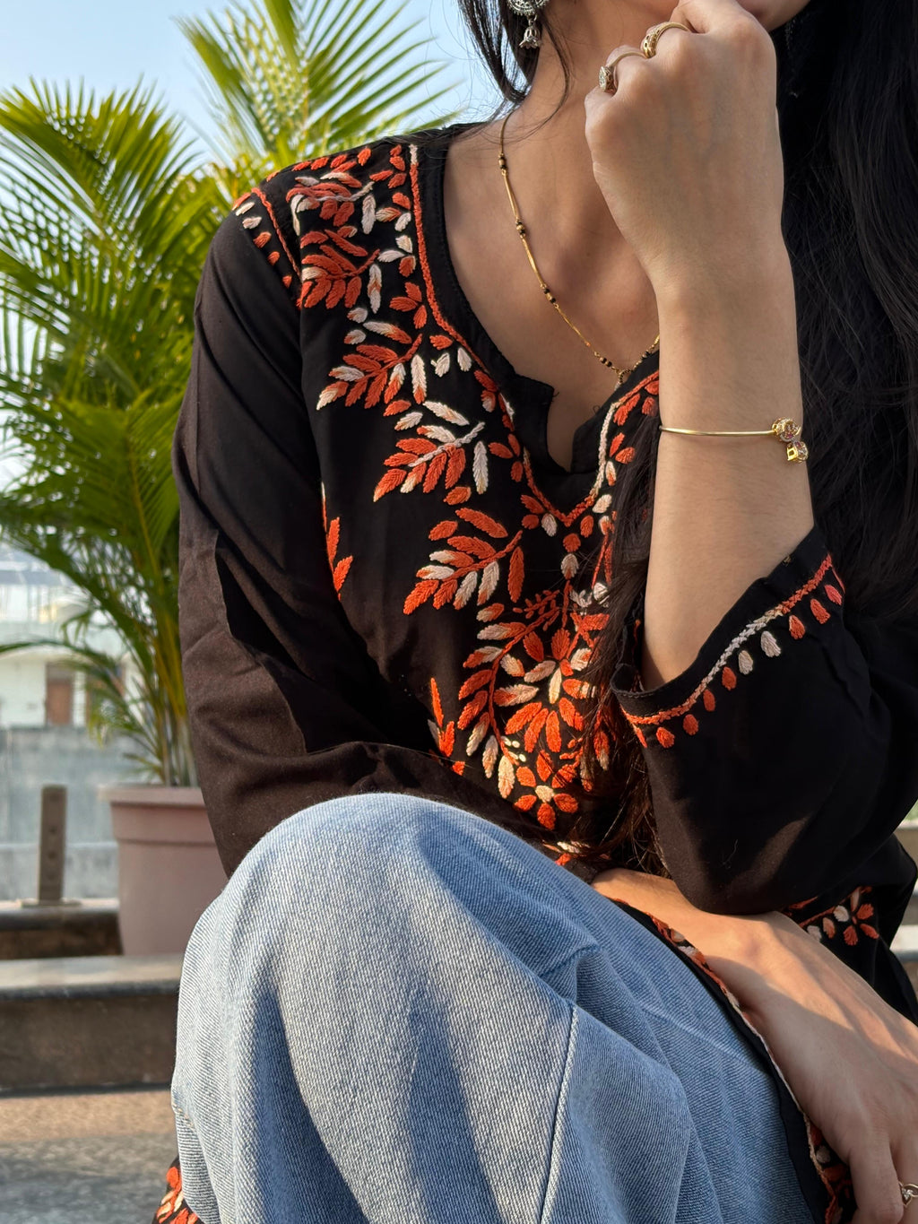 Chikankari Short Kurti