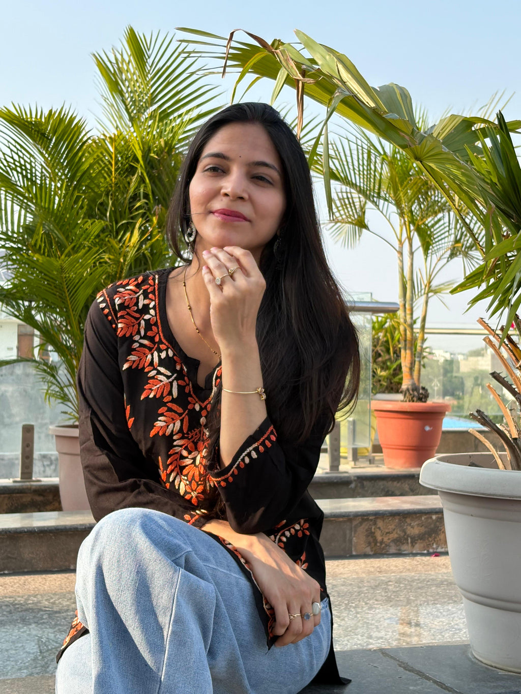 Chikankari Short Kurti