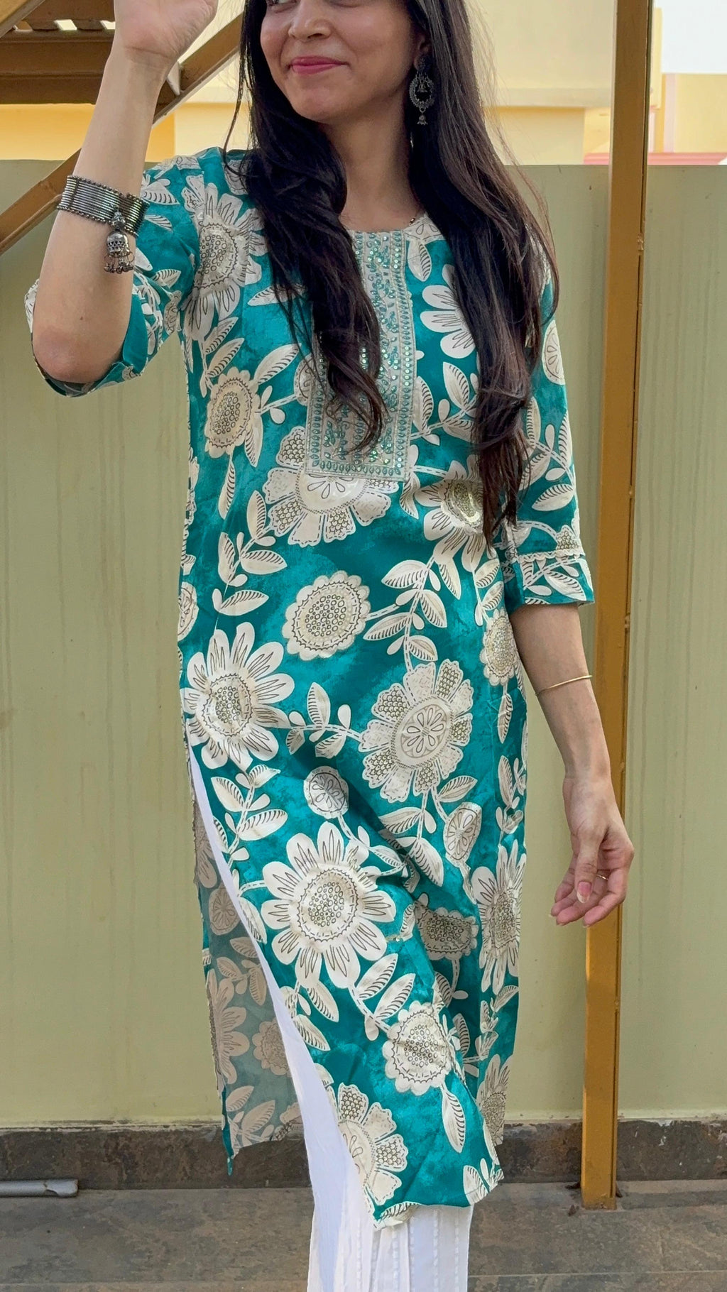 ROSHINI Cotton Floral Kurti