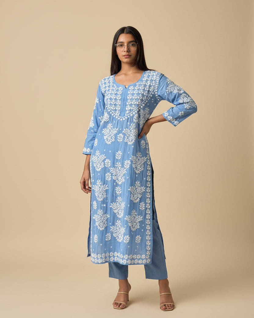 Meera chikankari kurti